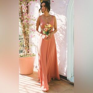 Show Me Your Mumu Jenn Maxi Bridesmaid V-Back Women's Dress Wedding (Size M)